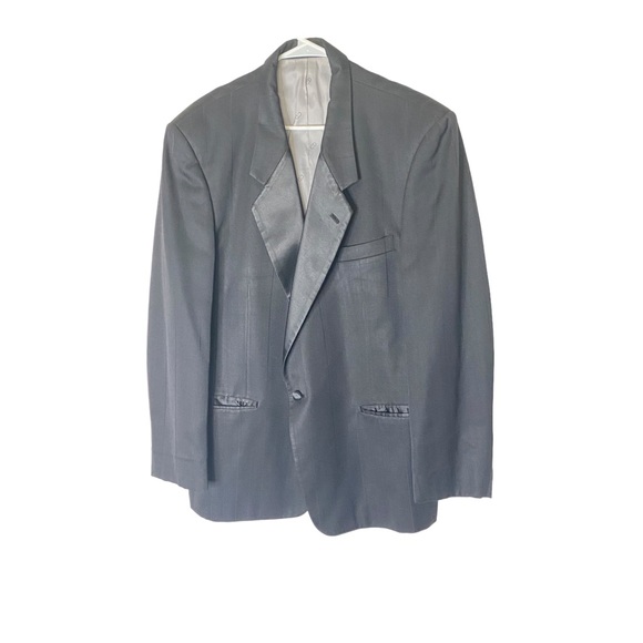 Christian Dior black pinstripes satin trim blazer size 44R (b6)